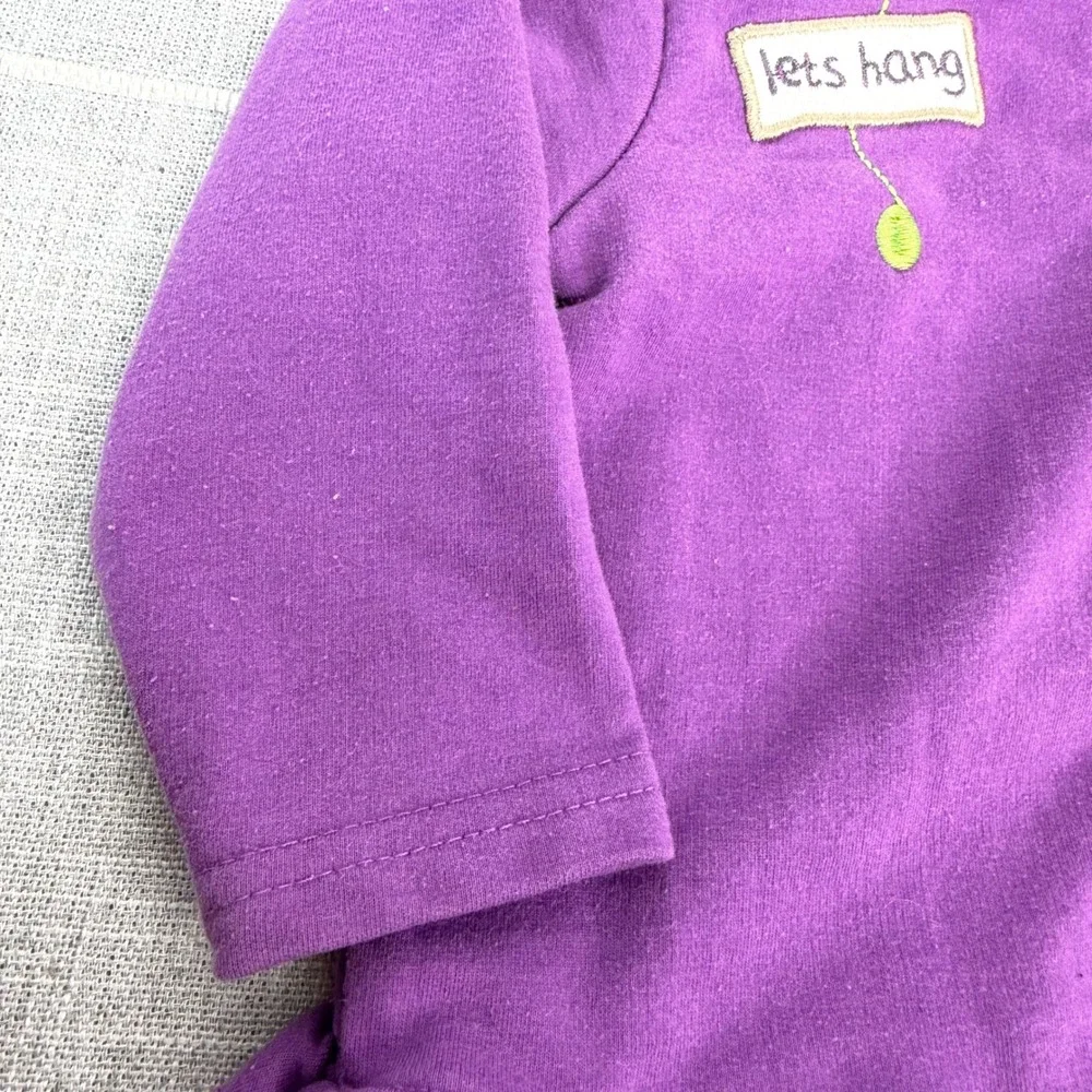 Y2K WeePlay 12 Months Purple‎ Full Zip Hoodie Monkey Flowers Pink 